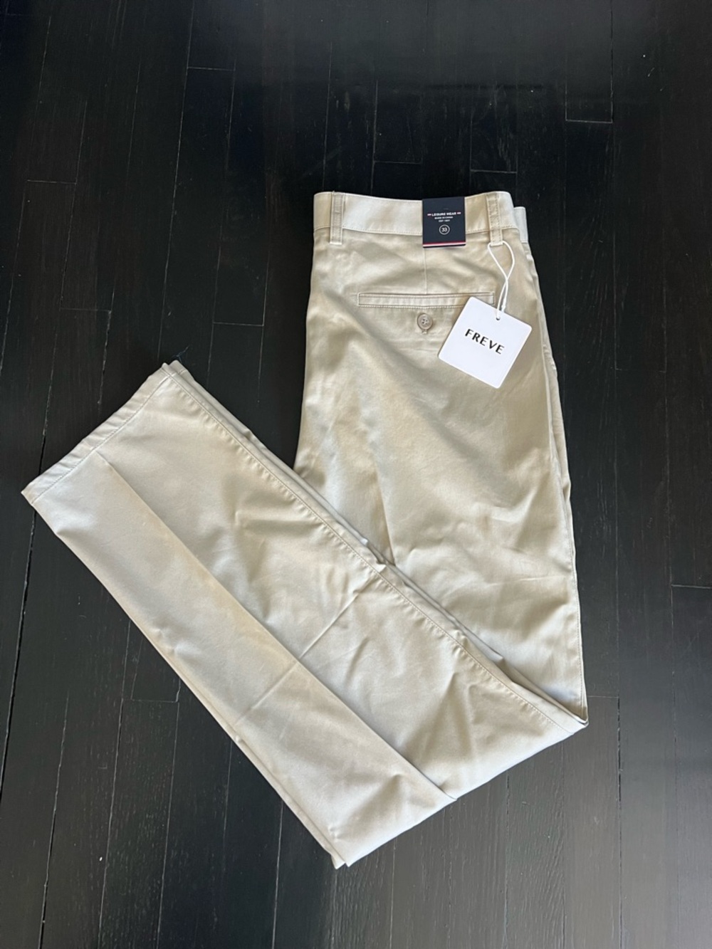 FREVE Men's Khaki Chino Pants - Classic Fit